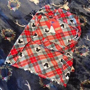Disney Red, Green & White Plaid Mickey Mouse Pet Accessory Jammies XL